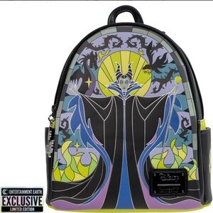 Loungefly Sleeping Beauty Maleficent Stained Glass Mini-Backpack - EEE Exclusive